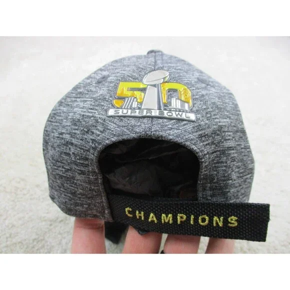 Denver Broncos Hat Cap Strap Back Gray Super Bowl Champions Football New Era Men - Picture 6 of 10
